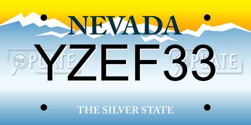 YZEF33 Nevada License Plate