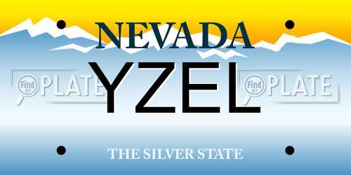 YZEL Nevada License Plate