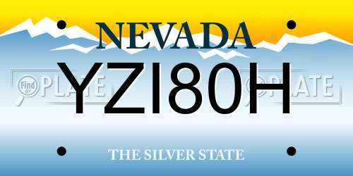 YZI80H Nevada License Plate