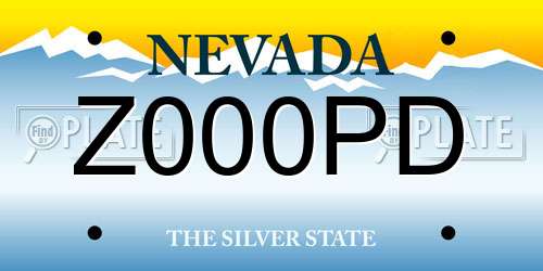 Z000PD Nevada License Plate
