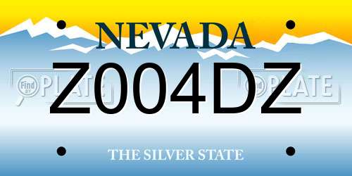 Z004DZ Nevada License Plate