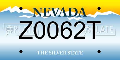 Z0062T Nevada License Plate