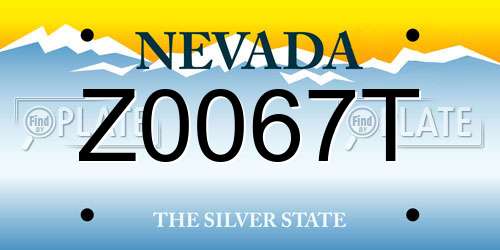 Z0067T Nevada License Plate