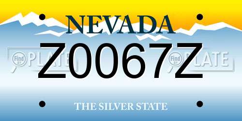Z0067Z Nevada License Plate