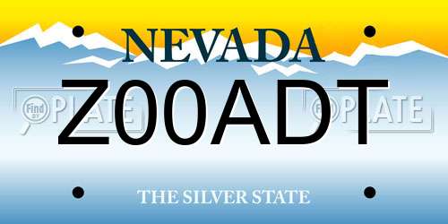 Z00ADT Nevada License Plate