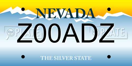 Z00ADZ Nevada License Plate