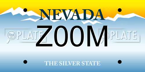 Z00M Nevada License Plate