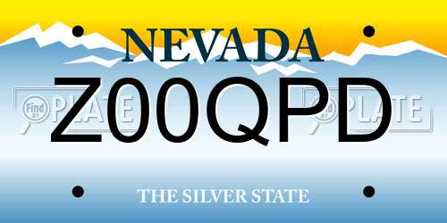 Z00QPD Nevada License Plate