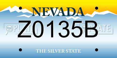Z0135B Nevada License Plate