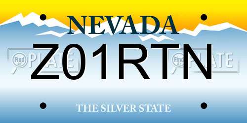 Z01RTN Nevada License Plate