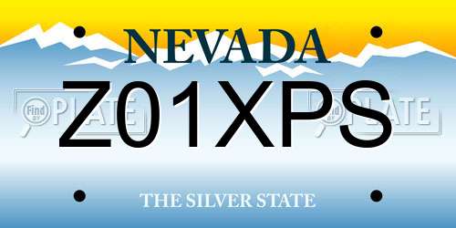 Z01XPS Nevada License Plate