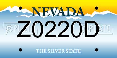 Z0220D Nevada License Plate