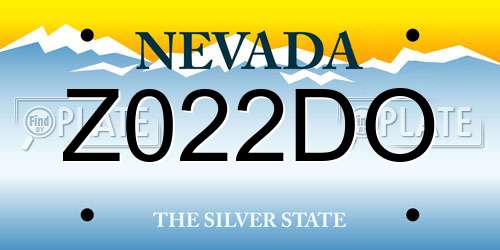 Z022DO Nevada License Plate