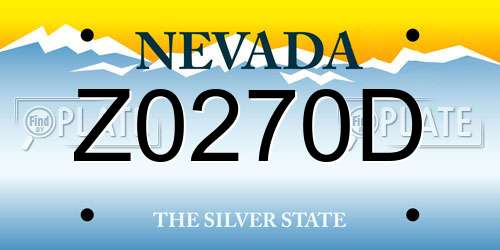 Z0270D Nevada License Plate