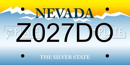 Z027DO Nevada License Plate