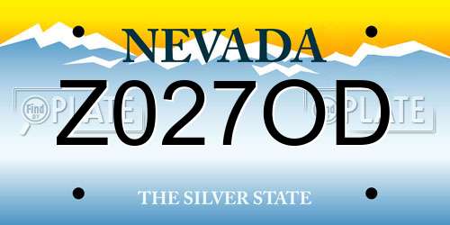 Z027OD Nevada License Plate