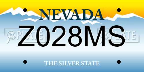 Z028MS Nevada License Plate