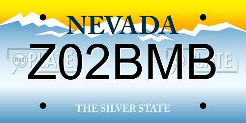 Z02BMB Nevada License Plate