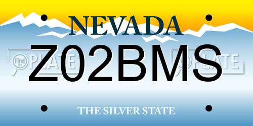 Z02BMS Nevada License Plate