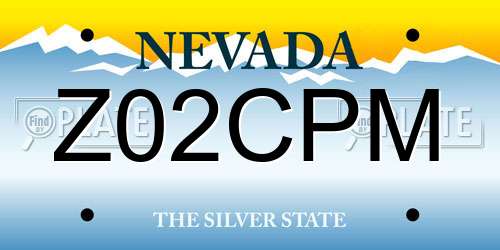 Z02CPM Nevada License Plate