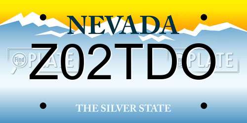 Z02TDO Nevada License Plate