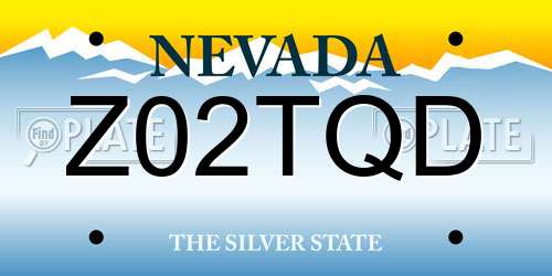 Z02TQD Nevada License Plate