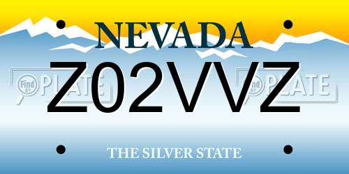 Z02VVZ Nevada License Plate