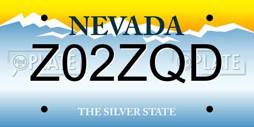 Z02ZQD Nevada License Plate