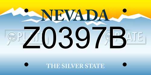 Z0397B Nevada License Plate