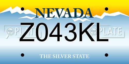 Z043KL Nevada License Plate
