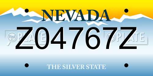 Z04767Z Nevada License Plate