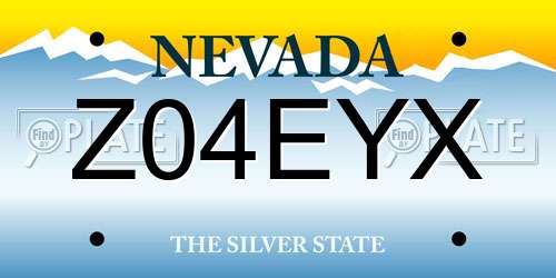 Z04EYX Nevada License Plate