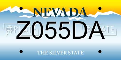 Z055DA Nevada License Plate