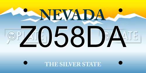 Z058DA Nevada License Plate