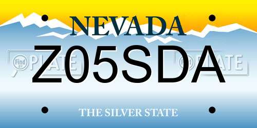 Z05SDA Nevada License Plate