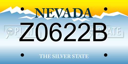 Z0622B Nevada License Plate