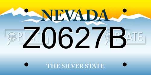 Z0627B Nevada License Plate