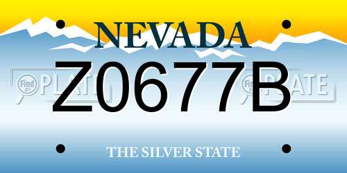 Z0677B Nevada License Plate