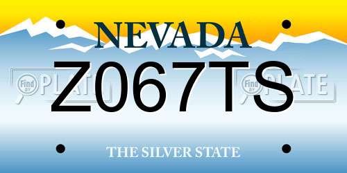 Z067TS Nevada License Plate