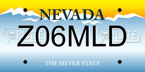 Z06MLD Nevada License Plate