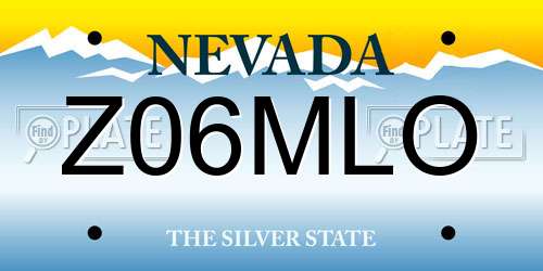 Z06MLO Nevada License Plate