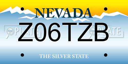 Z06TZB Nevada License Plate