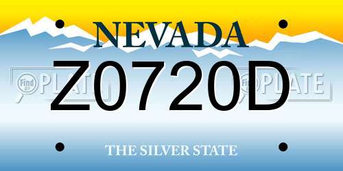 Z0720D Nevada License Plate