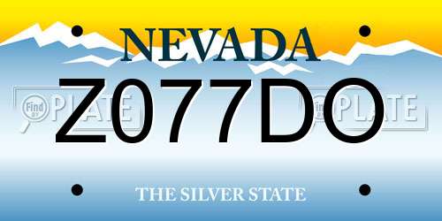 Z077DO Nevada License Plate