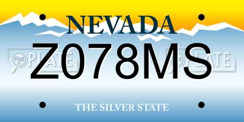 Z078MS Nevada License Plate