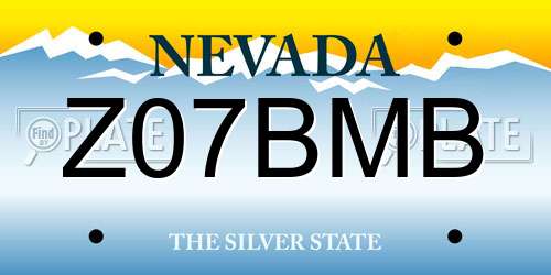 Z07BMB Nevada License Plate