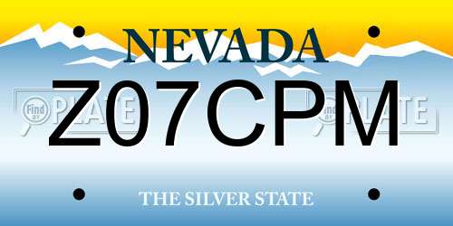 Z07CPM Nevada License Plate