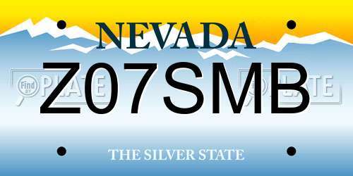 Z07SMB Nevada License Plate