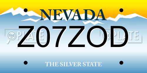Z07ZOD Nevada License Plate