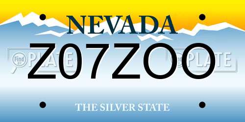 Z07ZOO Nevada License Plate